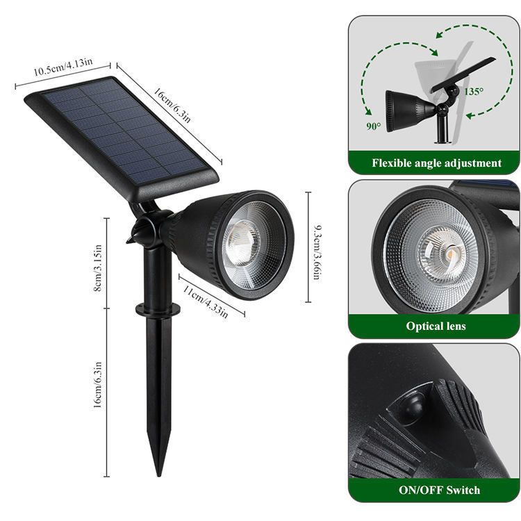 Υδατοασφαλής Led Lawn Spike Ηλιακό φως για κήπο Ασύρματο εξωτερικό τοπίο αυλής