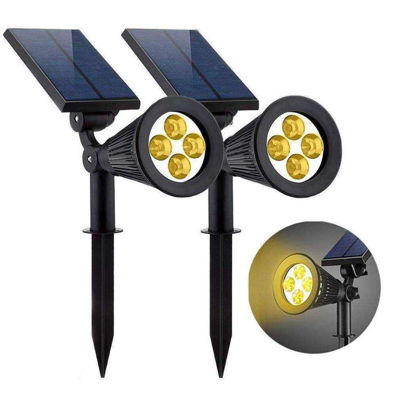 2 IN 1 Ηλιακό φως κήπου RGB αλλαγή χρώματος LED για εξωτερικό γκαζόν Ηλιακή παροχή ενέργειας
