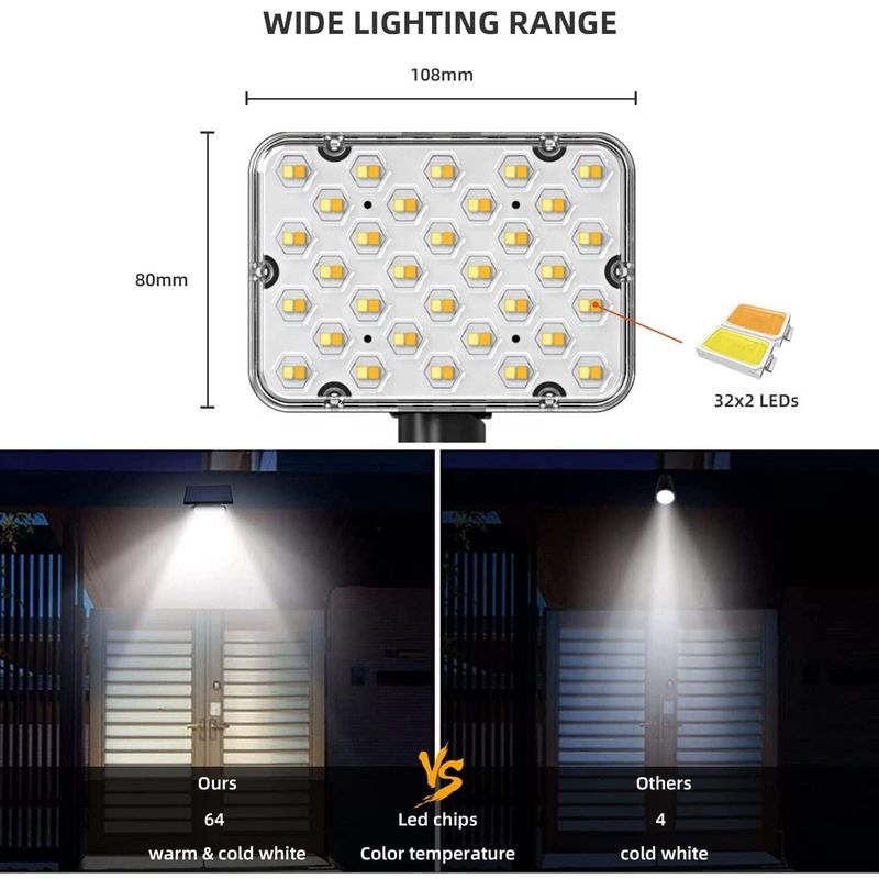 LED ηλιακοί προβολείς για κήπο IP65 Αδιάβροχο φωτισμό τοπίου