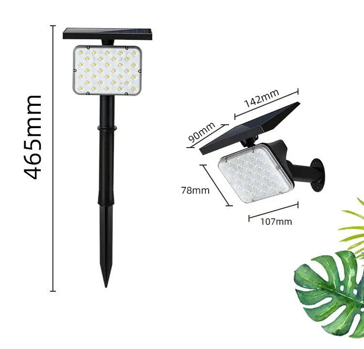 IP65 Ηλιακή ενέργεια 64 LED φωτισμός κήπου εξωτερικού τοπίου Φωτισμός σκηνής 2 σε 1 ασύρματα φώτα τοίχων