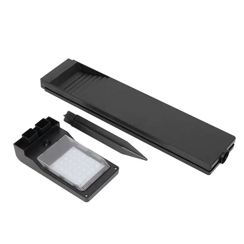 Ηλιακό LED Street Light Lamp Σχήμα L Μαύρα Ηλιακά φώτα διαδρομής για διακόσμηση κήπου