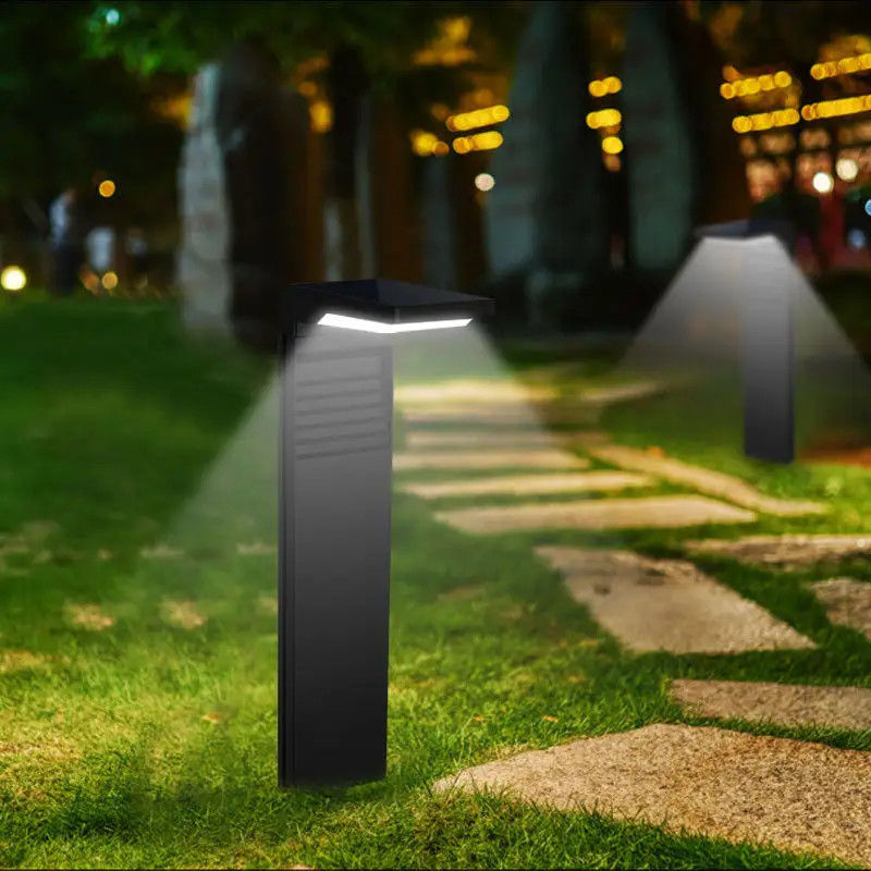 Ηλιακό LED Street Light Lamp Σχήμα L Μαύρα Ηλιακά φώτα διαδρομής για διακόσμηση κήπου