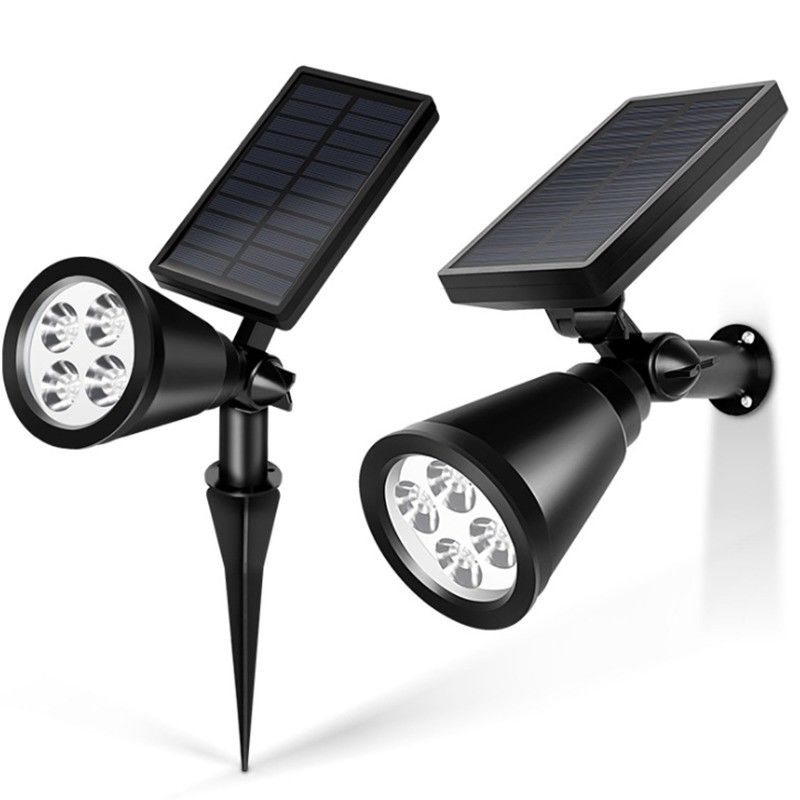 Ηλιακή τροφοδοσία 4 Led Spotlight Ip65 Αδιάβροχο ηλιακό φως για εξωτερικό κήπο