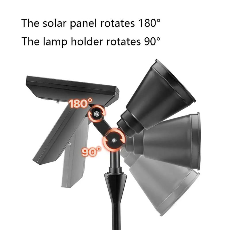 Ηλιακή τροφοδοσία 4 Led Spotlight Ip65 Αδιάβροχο ηλιακό φως για εξωτερικό κήπο