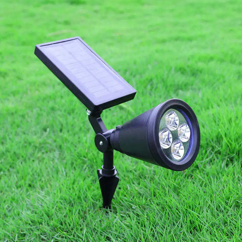Ηλιακή τροφοδοσία 4 Led Spotlight Ip65 Αδιάβροχο ηλιακό φως για εξωτερικό κήπο