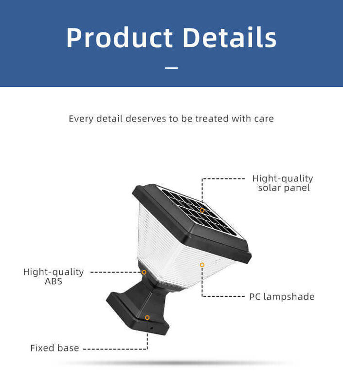 Εξωτερικό αδιάβροχο IP65 Post Lighting Garden Spike Led Gate Ηλιακό πυλώνα Φως με ABS