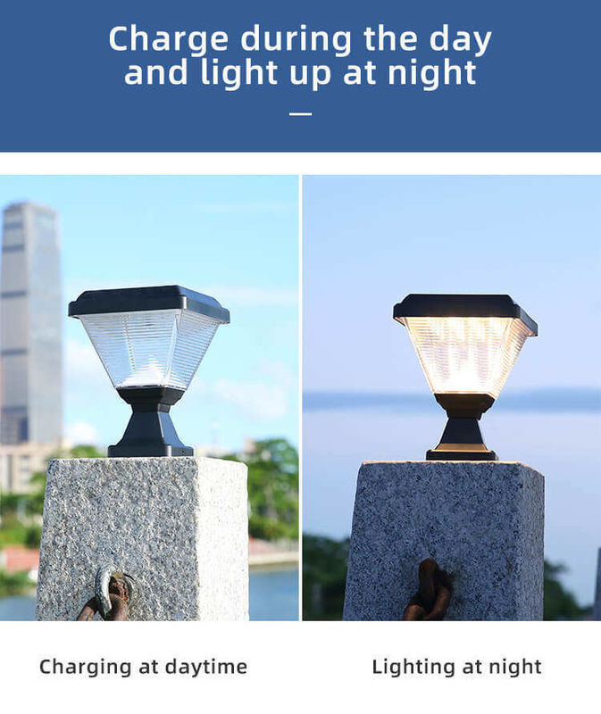 Εξωτερικό αδιάβροχο IP65 Post Lighting Garden Spike Led Gate Ηλιακό πυλώνα Φως με ABS