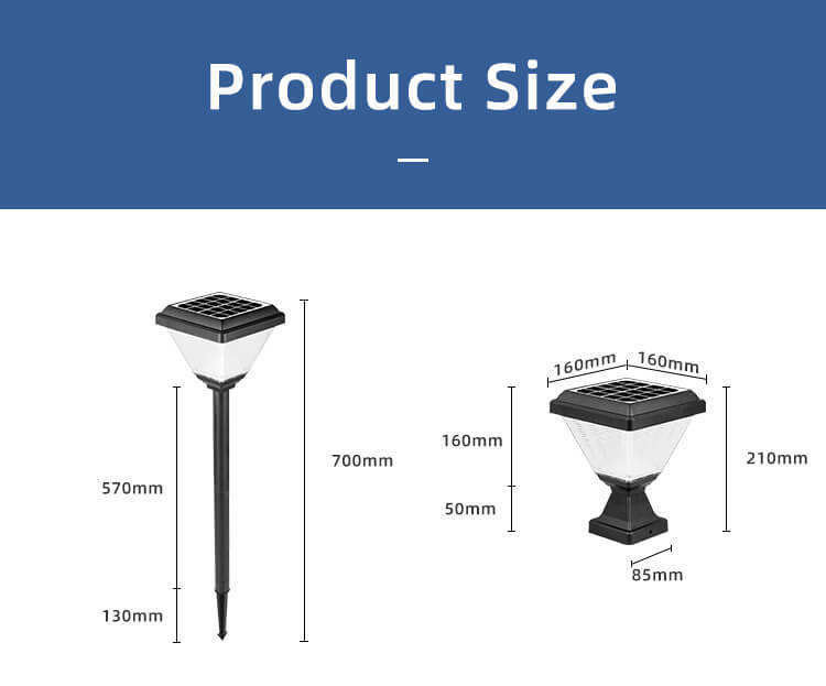 Εξωτερικό αδιάβροχο IP65 Post Lighting Garden Spike Led Gate Ηλιακό πυλώνα Φως με ABS