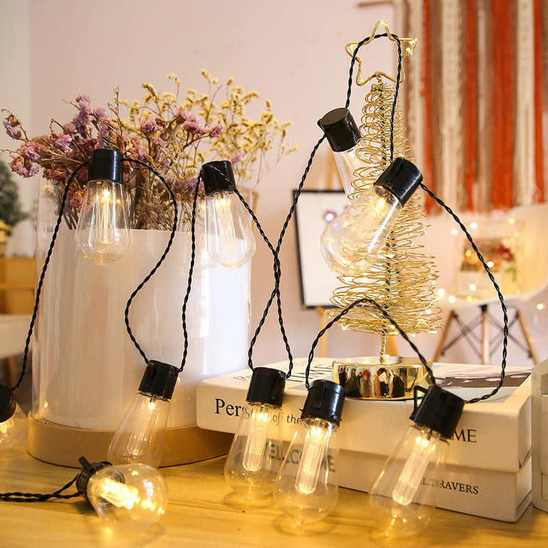 Ηλιακό LED Edison Bulb String Lights για εξωτερικές χριστουγεννιάτικες διακοσμήσεις Patio 6lm 1-