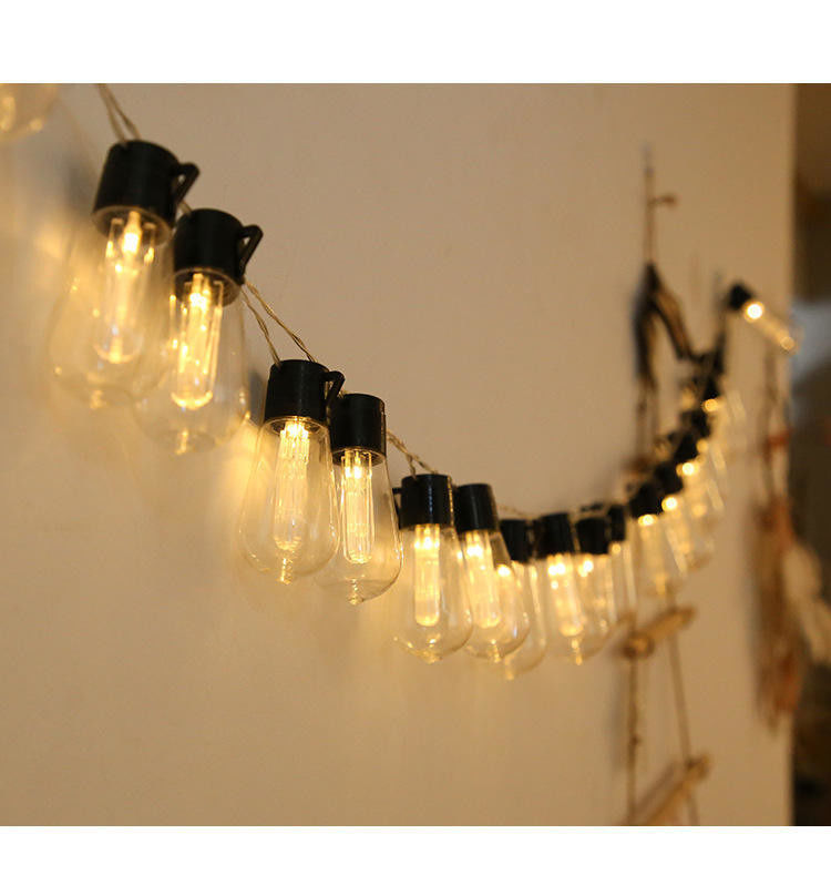 Ηλιακό LED Edison Bulb String Lights για εξωτερικές χριστουγεννιάτικες διακοσμήσεις Patio 6lm 1-