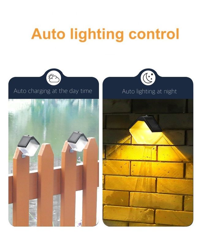 Ηλιακό LED Street Light Lamp Θερμό και RGB χρώμα Φώτα τοίχου για εξωτερικό διακοσμητικό κατάστρωμα