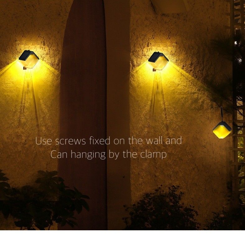 Ηλιακό LED Street Light Lamp Θερμό και RGB χρώμα Φώτα τοίχου για εξωτερικό διακοσμητικό κατάστρωμα