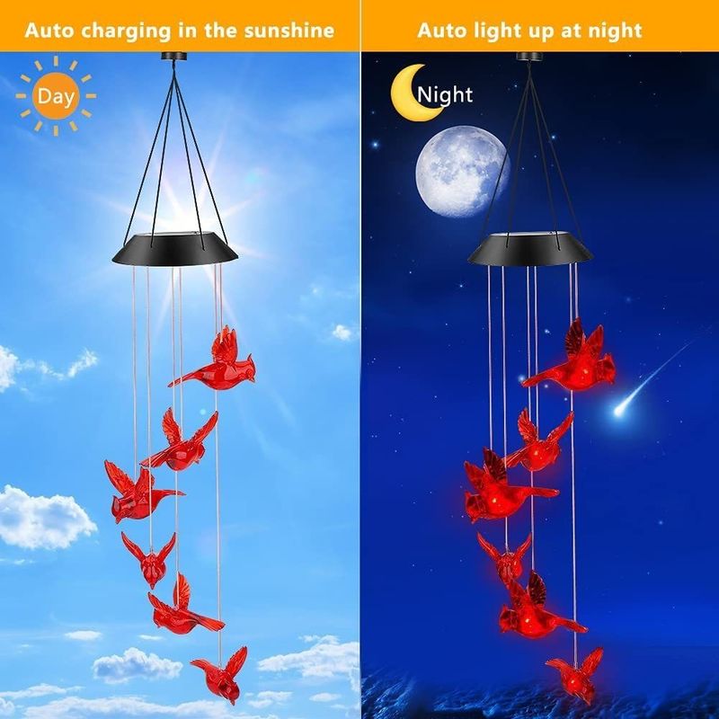 LED Ηλιακό Αέρα Χρονιά Αδιάβροχο Χόλιμπερντ Κήπος Καμπάνα Φως για εξωτερική διακόσμηση σπιτιού