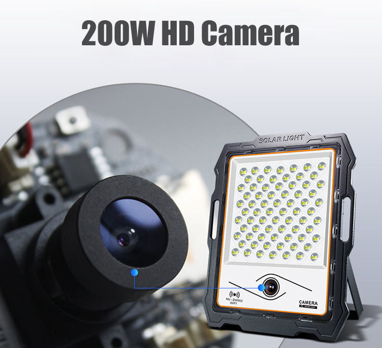 120° γωνία δέσμης 100 200 300 400watt Ηλιακό φως με κάμερα Cctv Αλουμινίου LED φώτα πλημμύρας
