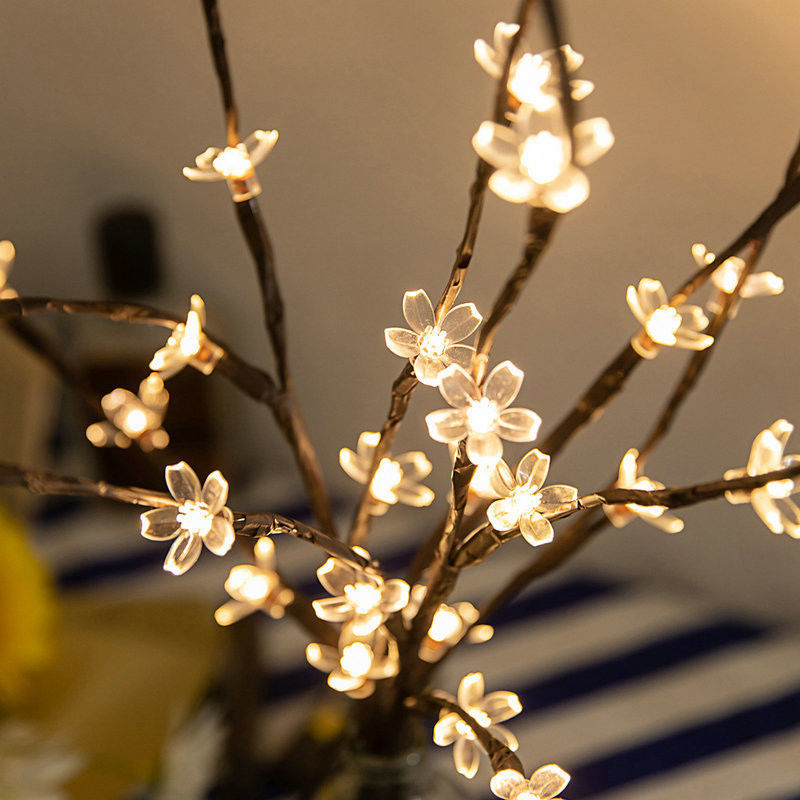 20LEDs Φλούδα κερασιού άνθιση δέντρο Φως LED λάμπα Αδιάβροχο IP 42 μήκος όπως φαίνεται
