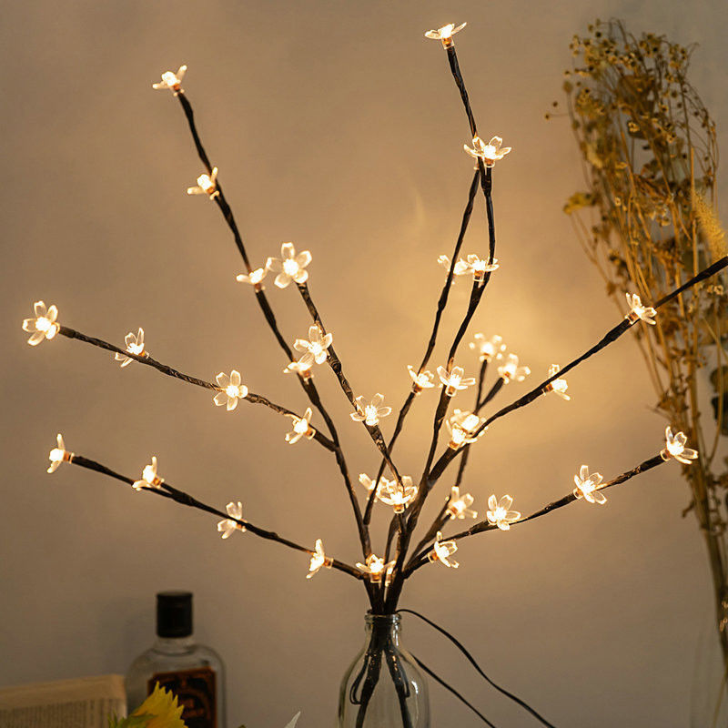 20LEDs Φλούδα κερασιού άνθιση δέντρο Φως LED λάμπα Αδιάβροχο IP 42 μήκος όπως φαίνεται