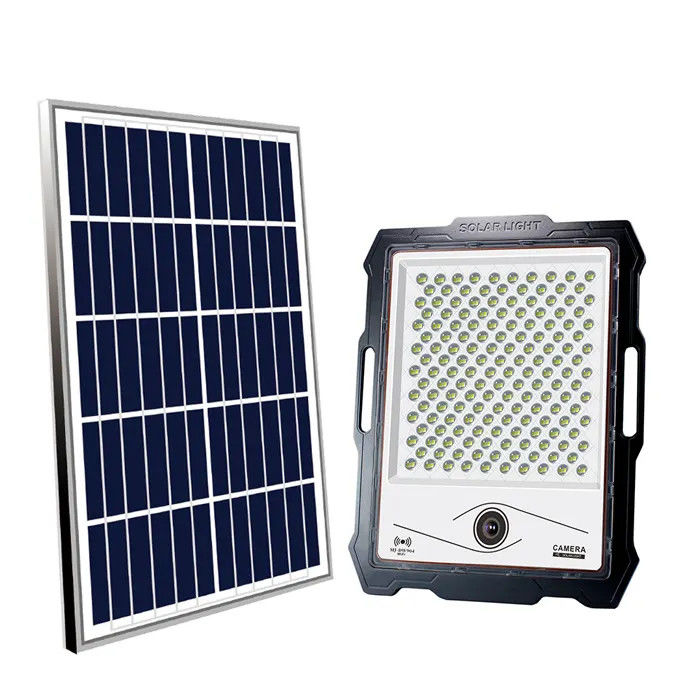 100W 200W 300W 400W Ηλιακό φως πλημμύρας με κάμερα CCTV και τηλεχειριστήριο για εξωτερικούς χώρους