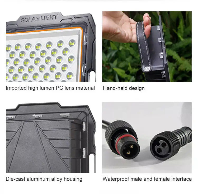 100W 200W 300W 400W Ηλιακό φως πλημμύρας με κάμερα CCTV και τηλεχειριστήριο για εξωτερικούς χώρους