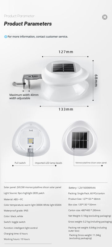Ανερόπλεκτο LED Ηλιακό Φωτό Φράχτη 100lm/w ABS PC Φως Κήπου για Πάρτιο πίσω αυλή