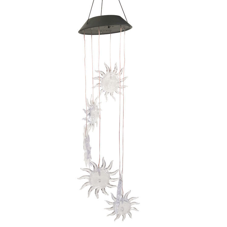Ηλιακή ενέργεια Wind Chime Φως LED αλλαγή χρώματος εξωτερικό φως για τον κήπο ABS υλικό