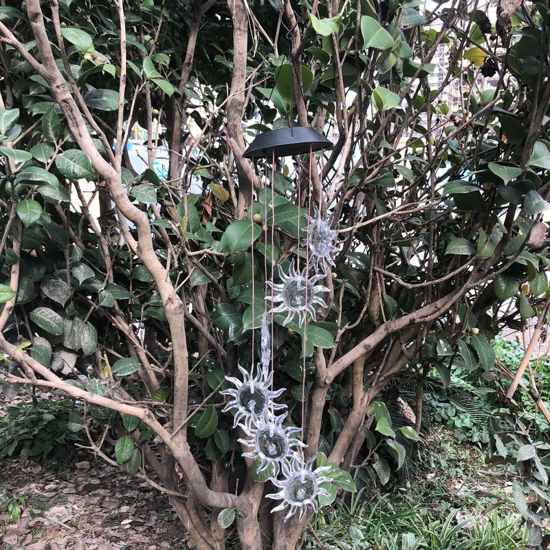 Ηλιακή ενέργεια Wind Chime Φως LED αλλαγή χρώματος εξωτερικό φως για τον κήπο ABS υλικό