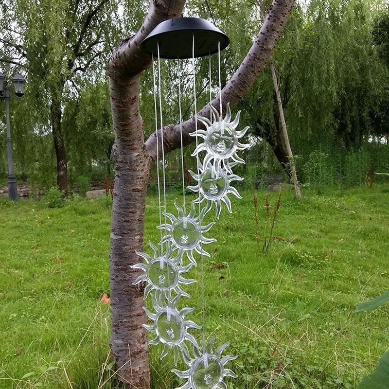 Ηλιακή ενέργεια Wind Chime Φως LED αλλαγή χρώματος εξωτερικό φως για τον κήπο ABS υλικό