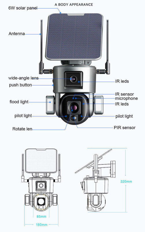 10x Ζουμ 4.0MP Wifi Dome CCTV Network Ipsy Ηλιακή μπαταρία Εφεδρική κάμερα παρακολούθησης 4g