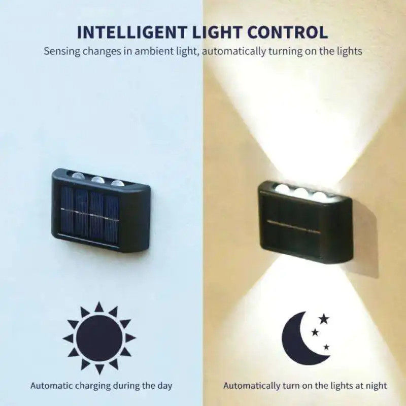 Ανερόστεγος 4Led 6Led Up And Down Ηλιακό Φως Τείχους για Κήπο