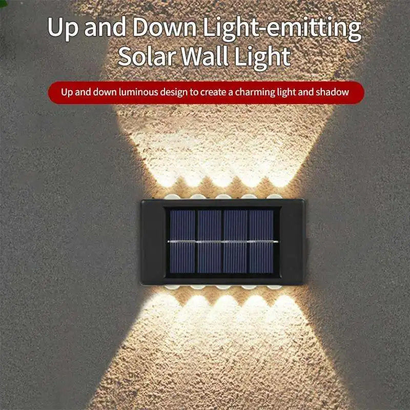 Ανερόστεγος 4Led 6Led Up And Down Ηλιακό Φως Τείχους για Κήπο