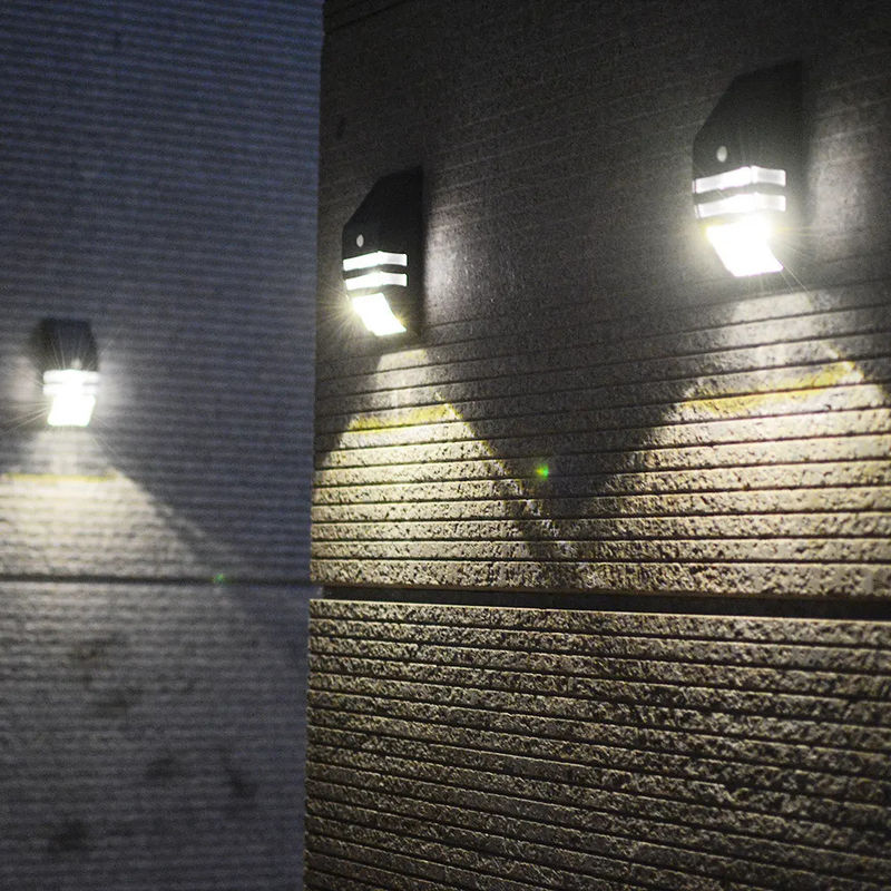 LED Ηλιακός αισθητήρας κίνησης Φωτός τοίχου για οικογένεια 4v 0.33w Φωτισμός τοίχου 6000K Θέρμανση χρώματος